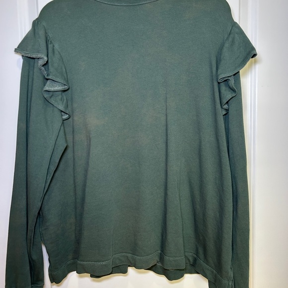 Old Navy Green Ruffled Sweatshirt with Long Sleeves - Picture 3 of 3